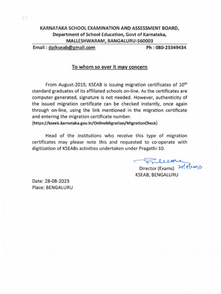 Migration certificate lr pdf