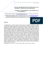 Avaliação Do Potencial de Remoção de Tolueno em Águas Residuaria Sintética Por Fungo Filamentoso