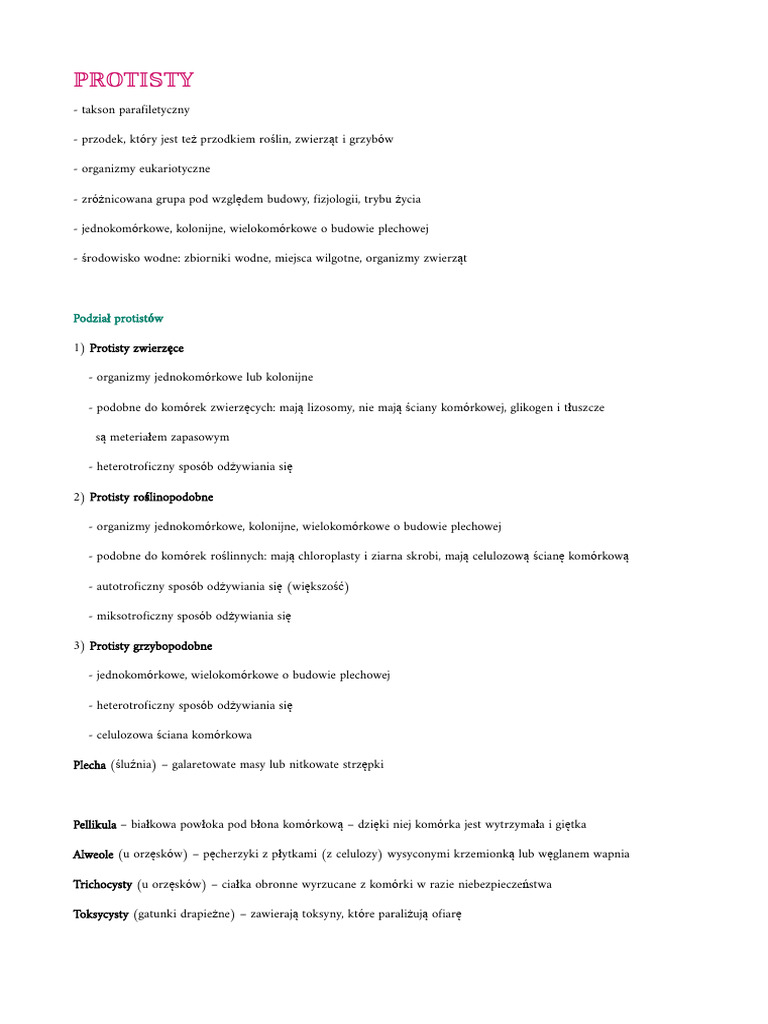 Protisty | PDF