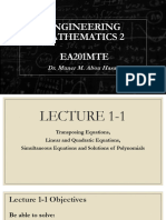Lecture 1-1, Introduction To Algebra