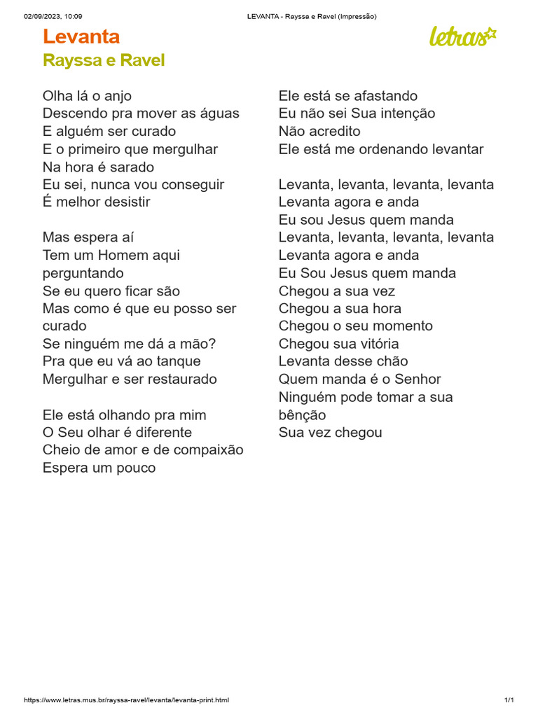 Letra da Música 
