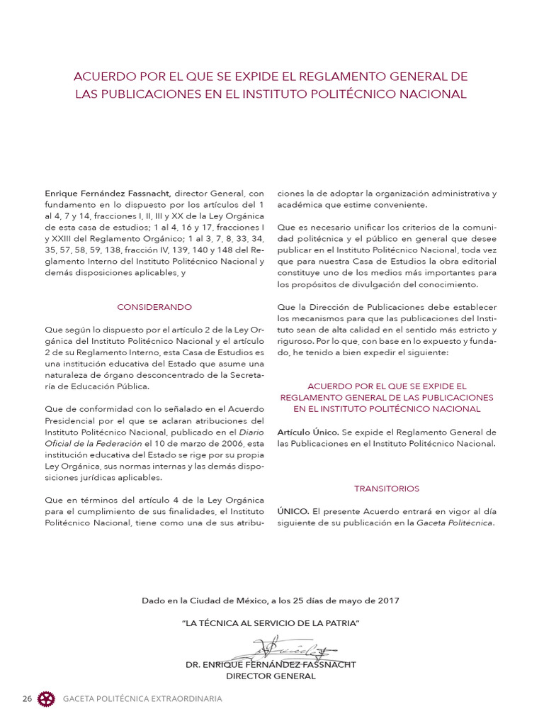 Reglamento General de Publicaciones Del Ipn | PDF