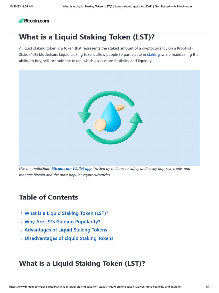 Understanding Liquid Staking Tokens (LSTs) | PDF | Cryptocurrency | Market  Liquidity