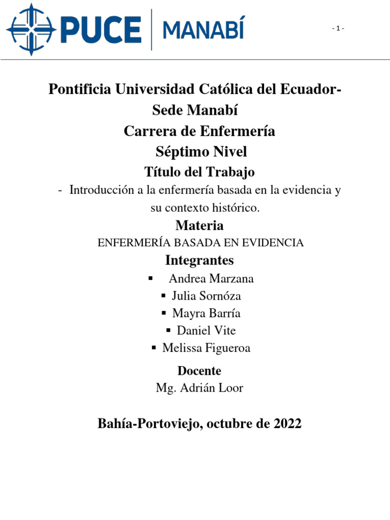 Historia de la Enfermería Basada en Evidencia | PDF | Enfermería ...