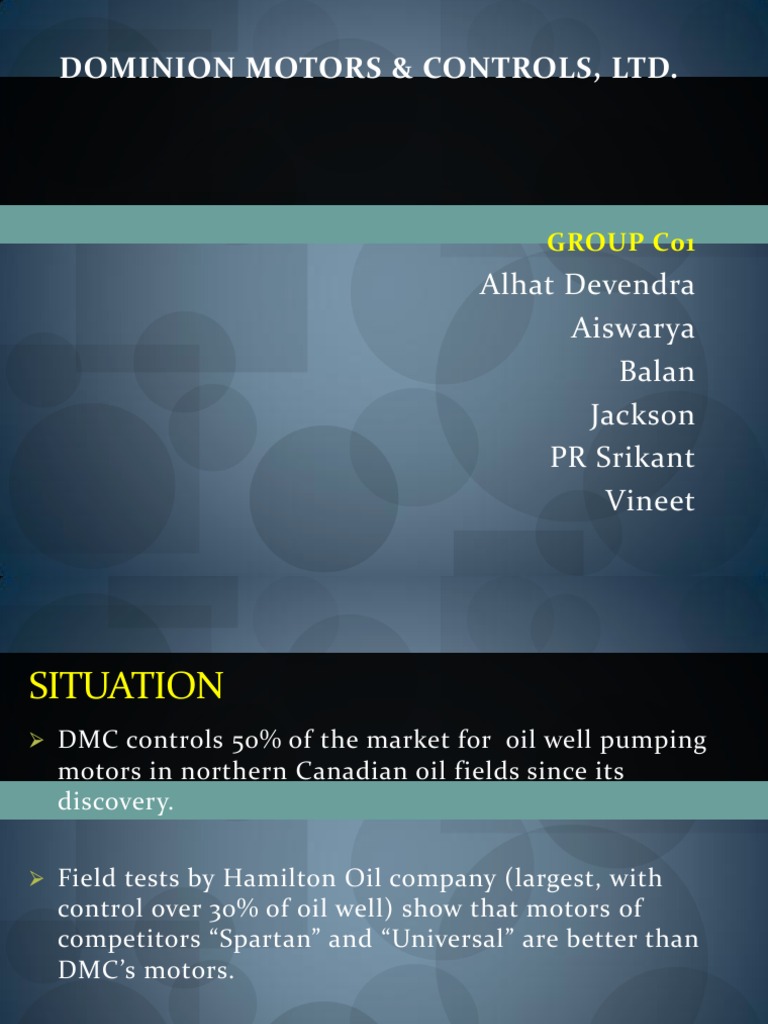 Dominion Motors & Controls, LTD. Alhat Devendra Aiswarya Balan Jackson