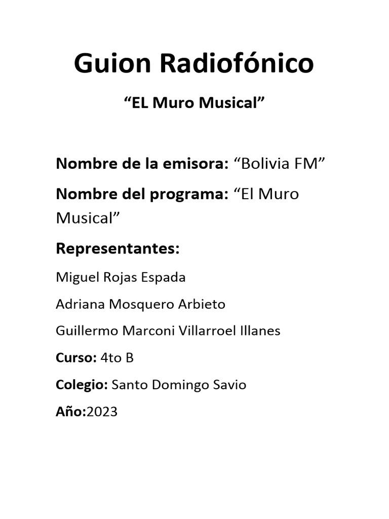 Guion del Programa 