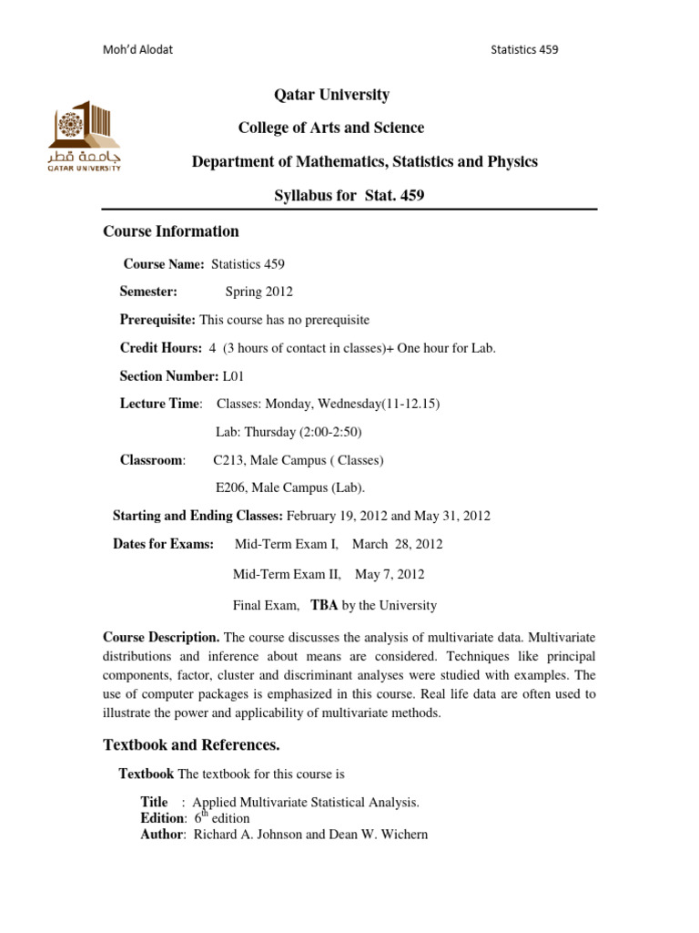 Applied Multivariate Statistical Analysi | PDF | Principal Component ...