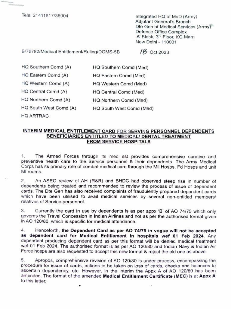 Medical Entitlement Card PDF