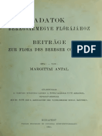 Adatok Bereg Vármegye Flórájához-Margittai Antal 1911 Bufdapest PALLAS