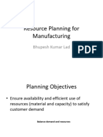Resource Planning For Manufacturing (Forecasting)