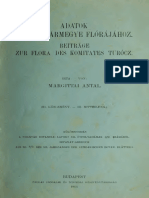 Adatok Turócz Vármegye Flórájához-Margittai Antal 1913 Budapest PALLAS