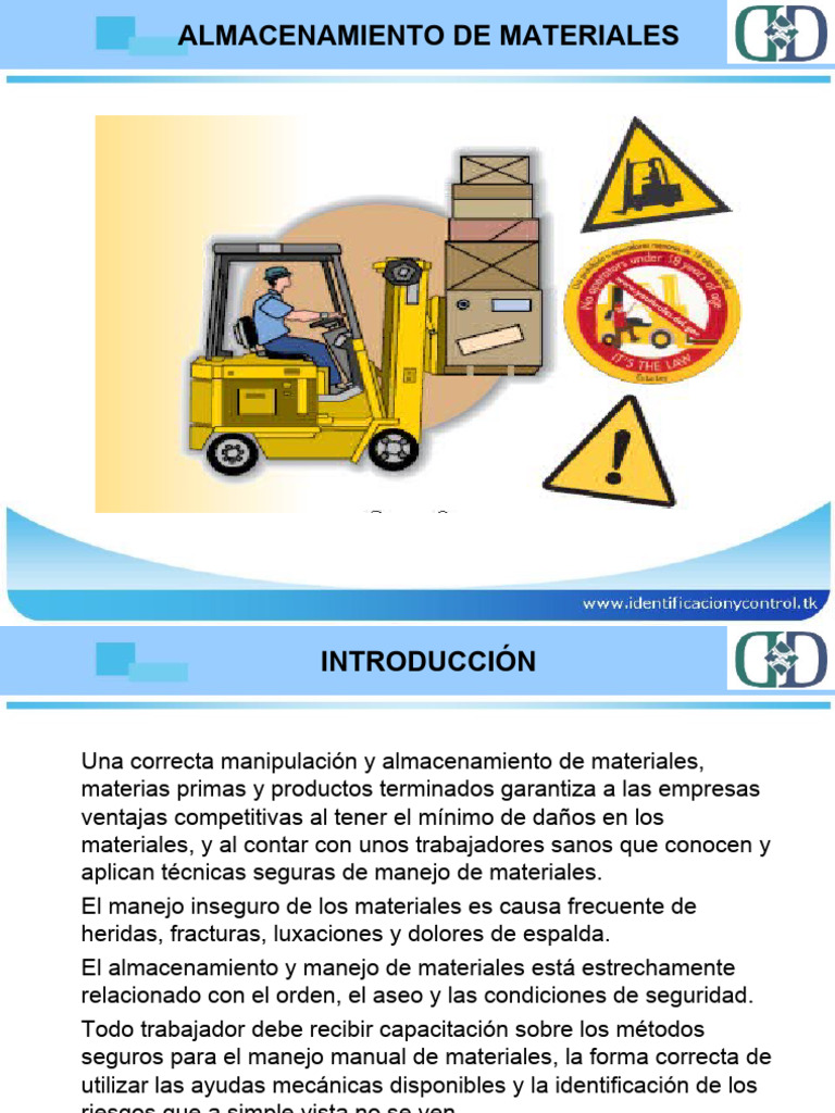 Manejo y Almacenamiento de Materiales | PDF | Hogar, jardinería y bricolaje