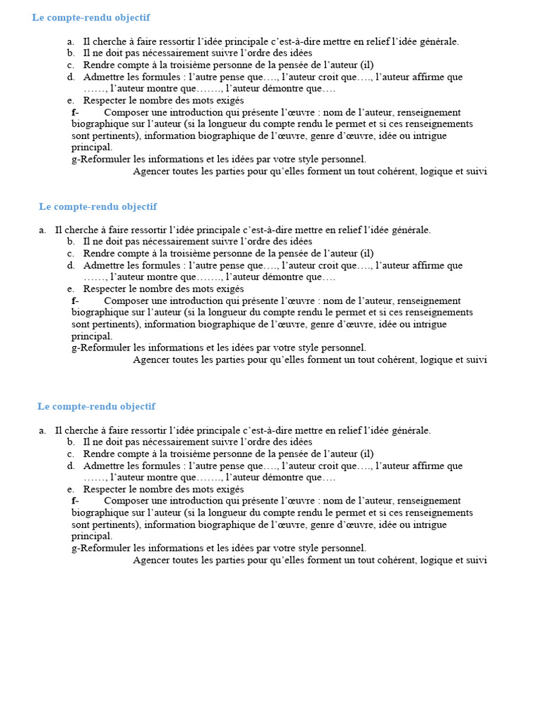 Guide du compte rendu objectif 2as | PDF | Philosophie | Art