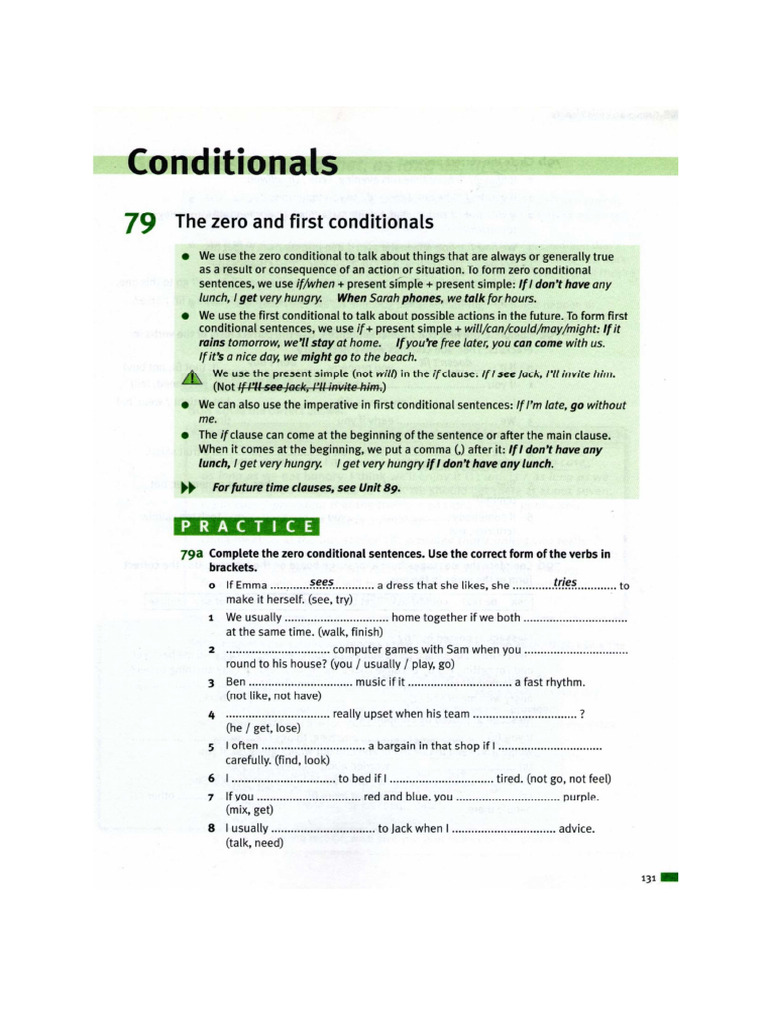 Zero And First Conditionals Pdf