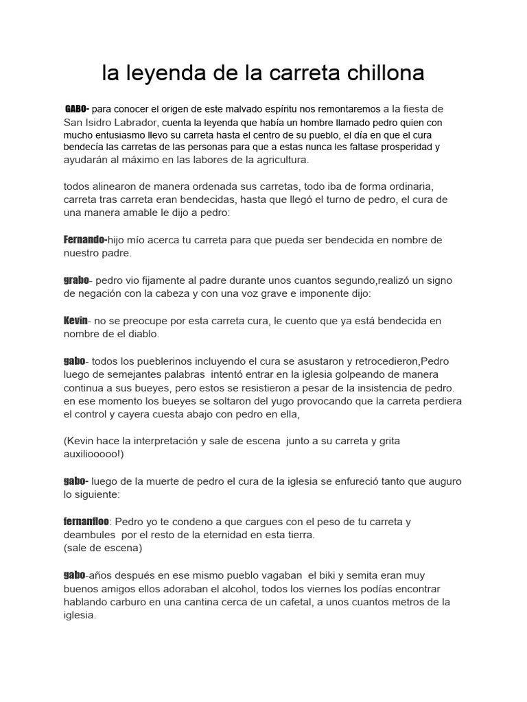 La Leyenda De La Carreta Chillona Pdf