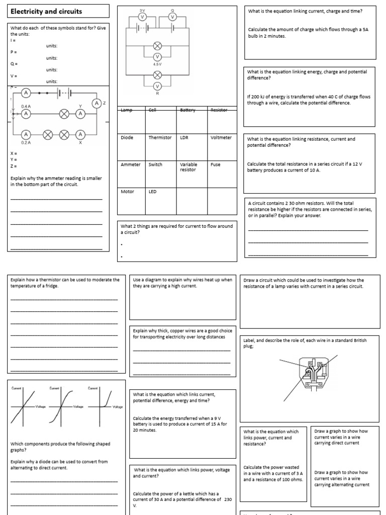 Physics Circuit Calculations Guide | PDF | Series And Parallel Circuits ...