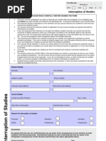 Interruption of Studies Form