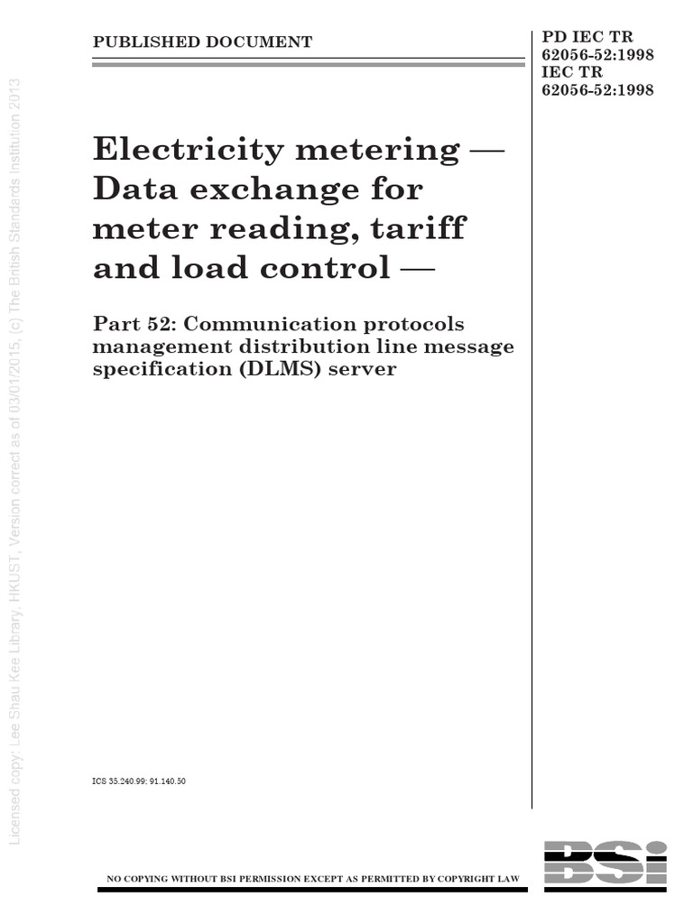 Electricity Metering. Data Exchange For Meter Reading, Tariff and Load Control PDF