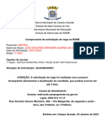 Prefeitura Municipal de Campo Grande Estado de Mato Grosso Do Sul Secretaria Municipal de Educação Central de Matrículas Da REME