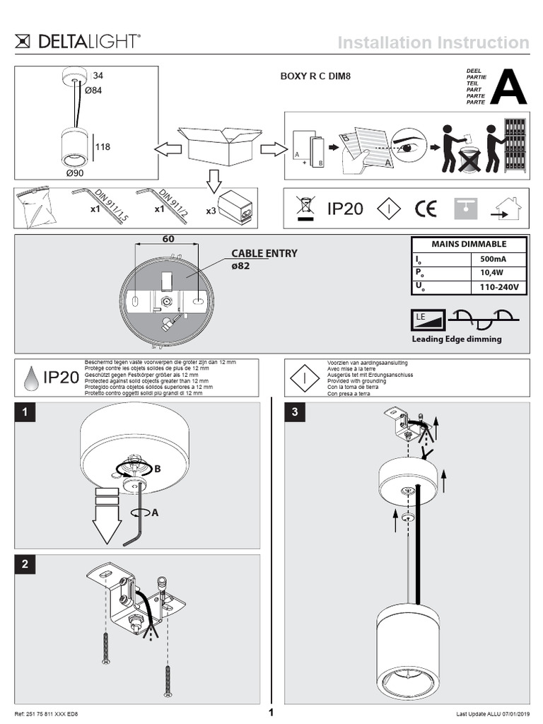 Instructions d'installation BOXY R C DIM8 | PDF