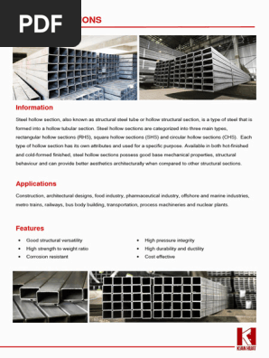 Kian Huat Metal Catalogue Hollow Sections | PDF