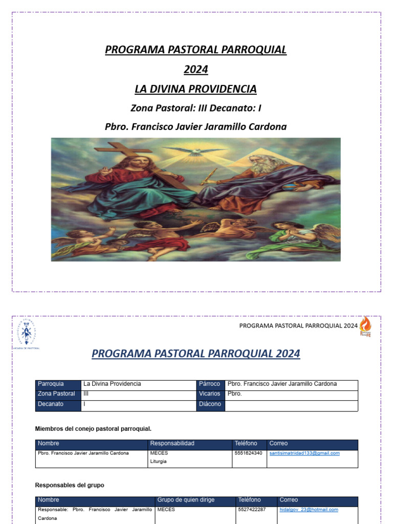Programa Pastoral Parroquial 2024 | PDF