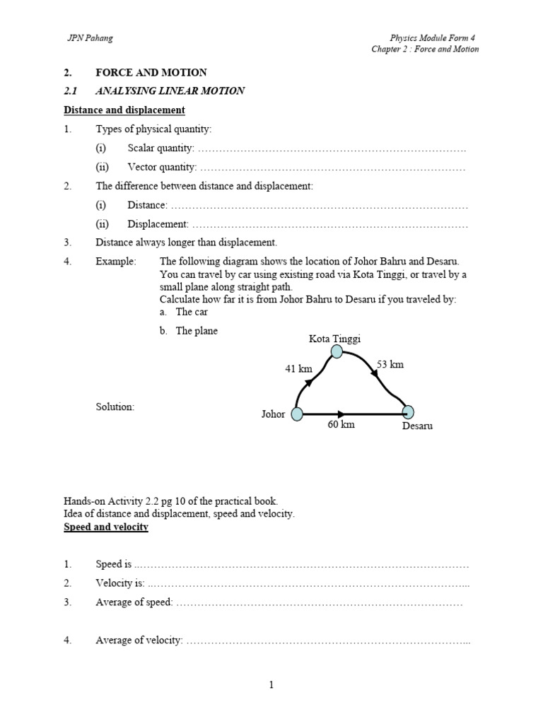 Force and Motion: Physics Concepts | PDF | Force | Gravity
