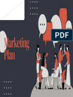 Navy and Dark Red Creative Illustrated Business Marketing Plant Presentation