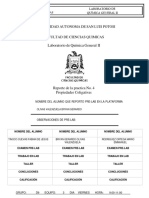 Laboratorio de Química General II: Universidad Autonoma de San Luis Potosi