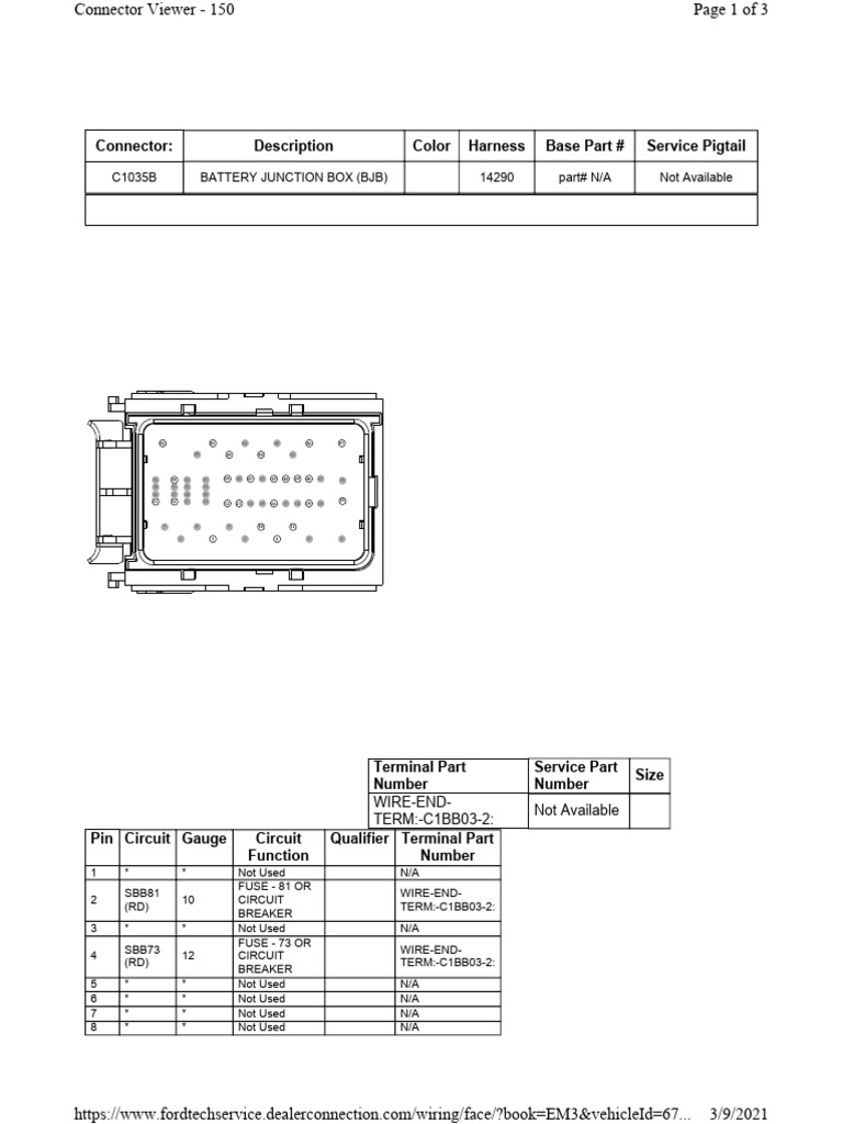 Ford Connector Wiring Overview | PDF | Fuse (Electrical) | Vehicles