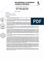 Gobierno Regional Cajamarca Consejo Regional: - 2011-GRCAJ-CR