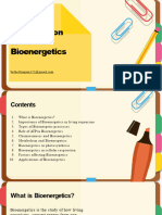 Introduction To Bioenergetics