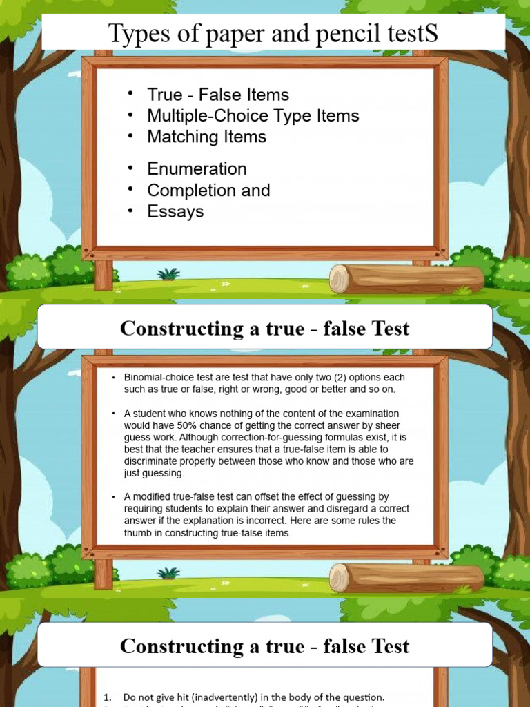 Types Paper Pencil Test | Download Free PDF | Multiple Choice ...