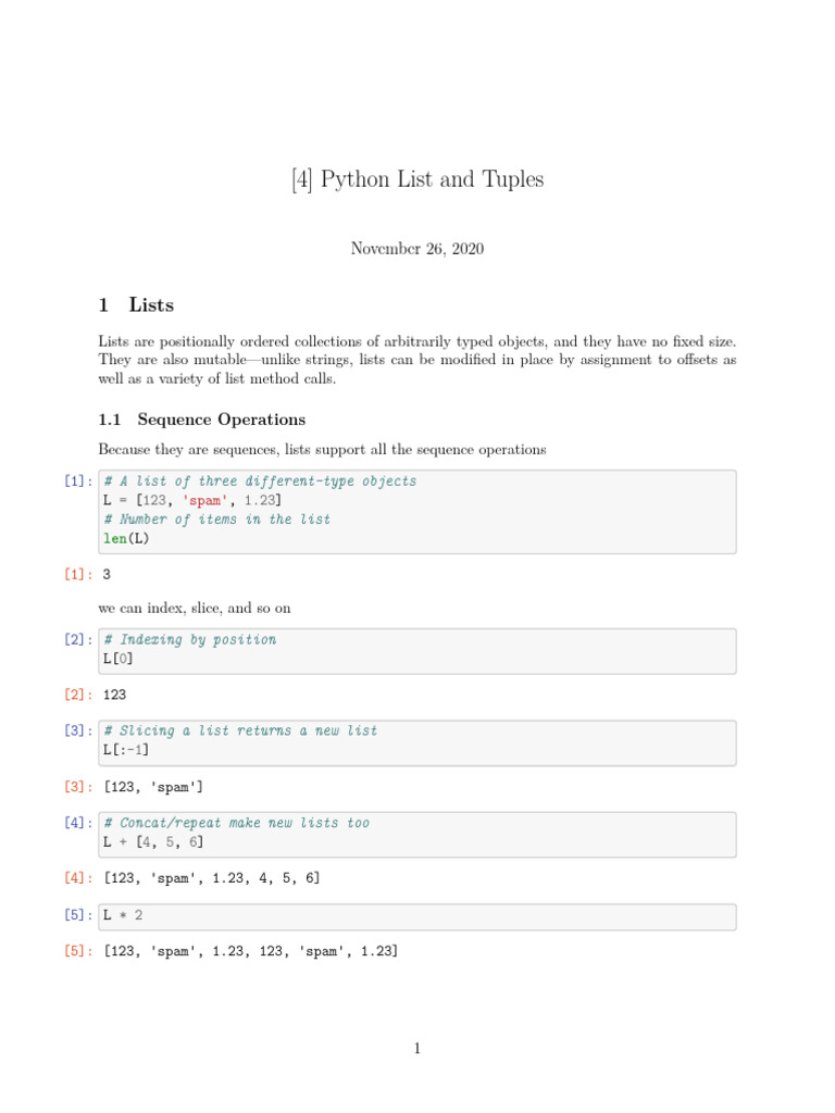 CS465 - Python List and Tuples | PDF