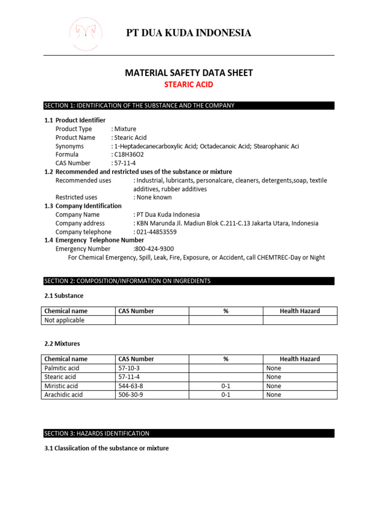 MSDS Stearic Acid | PDF