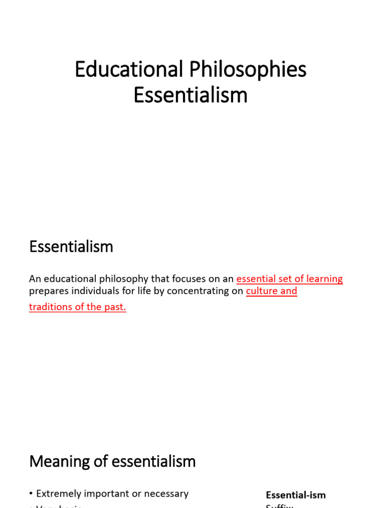 Essentialism Pdf