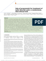 Efficacy and Safety of Propranolol For Treatment of Temporomandibular Disorder Pain: A Randomized, Placebo-Controlled Clinical Trial