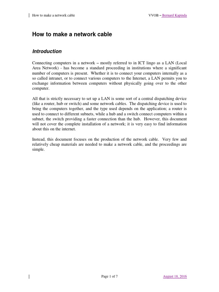 How To Make A Network Cable PDF