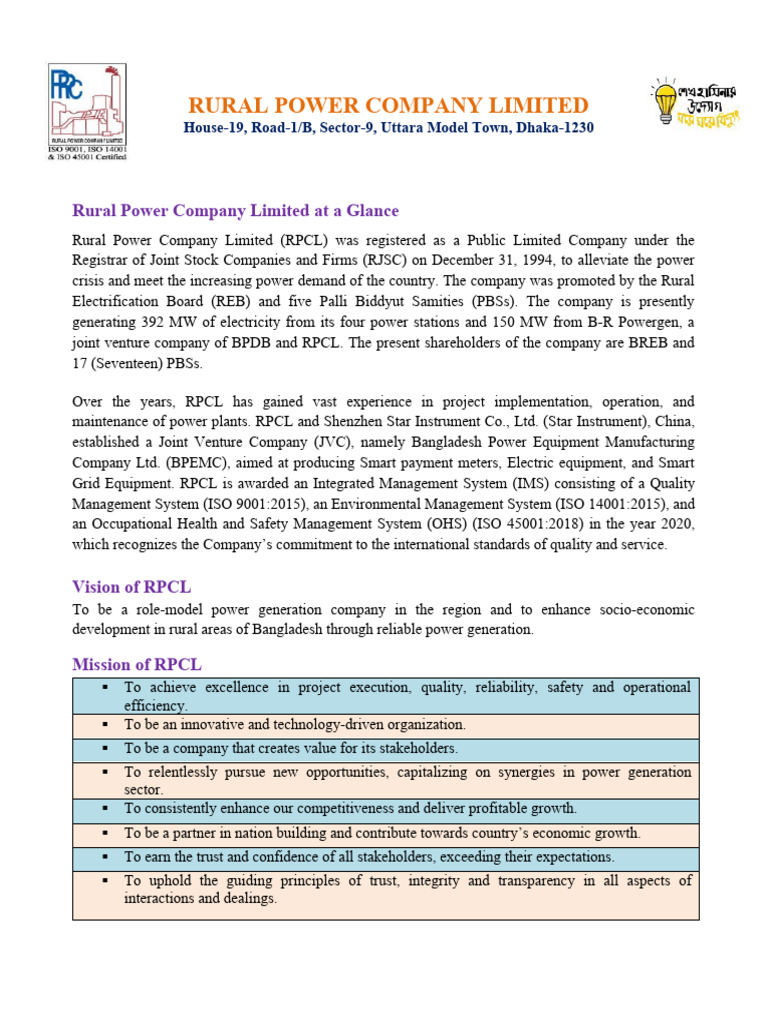 Profile RPCL... | PDF | Business | Technology & Engineering