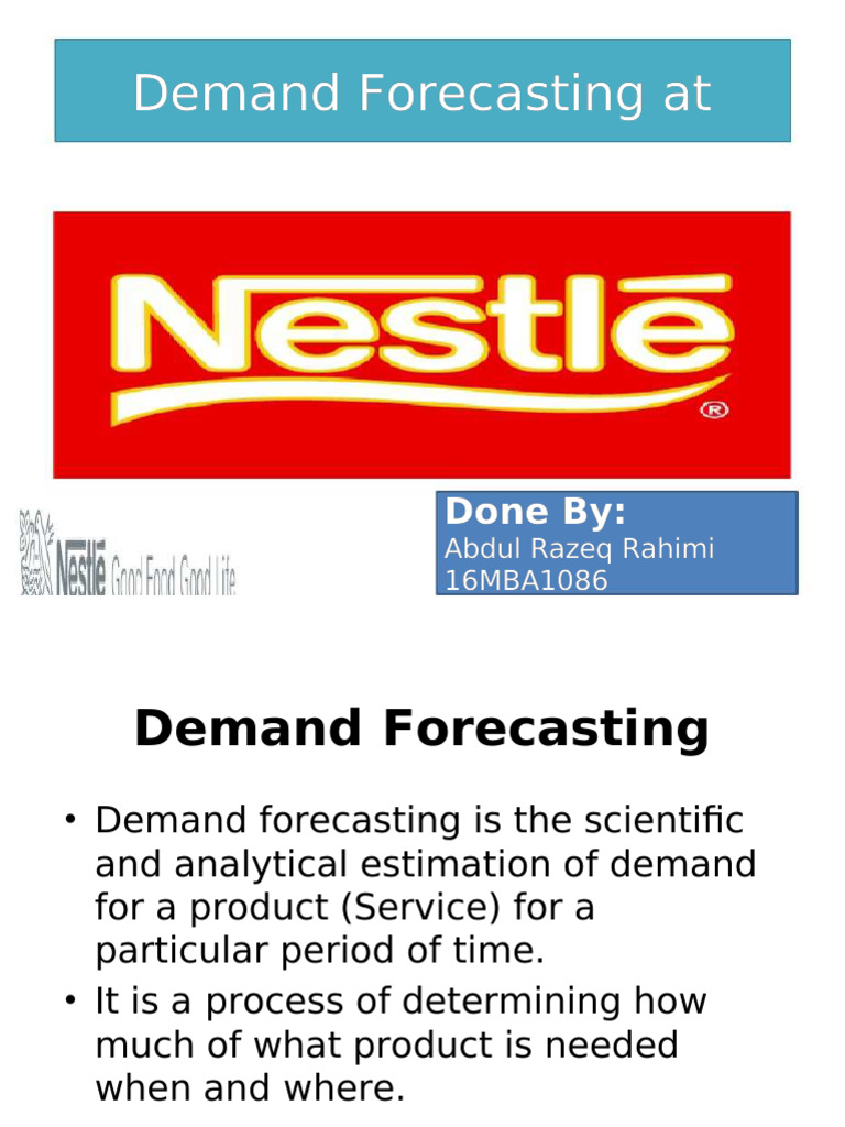 Nestlé Demand Forecasting Guide | PDF
