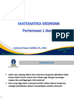 Matematika Ekonomi - Pertemuan 1,2