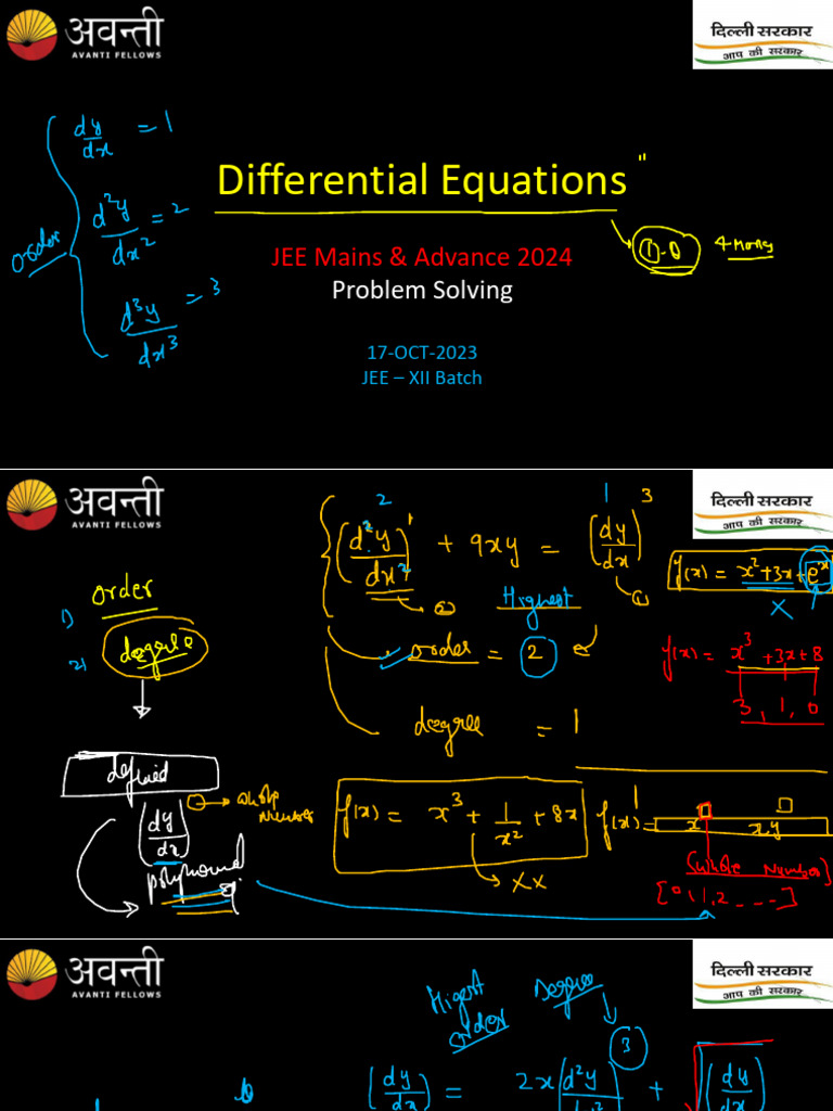 Differential Equations Practice Session L1 1710 PDF