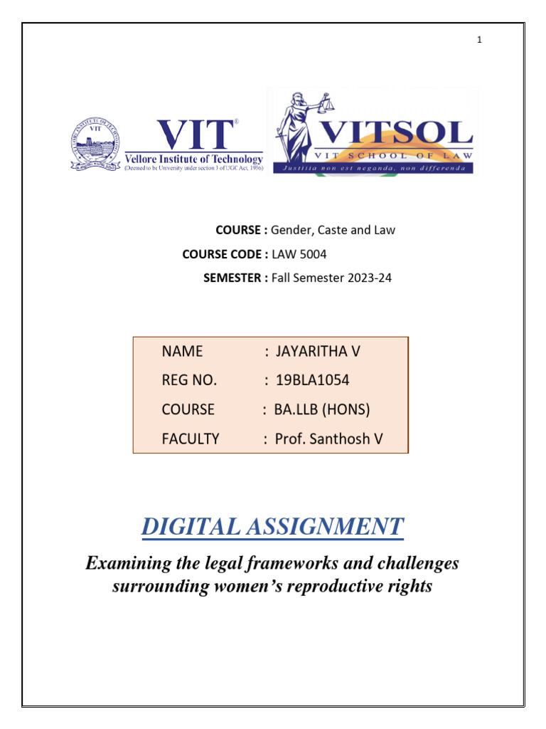 Women's Reproductive Rights: Legal Analysis | PDF