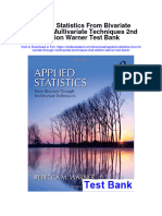 Applied Statistics From Bivariate Through Multivariate Techniques 2nd Edition Warner Test Bank