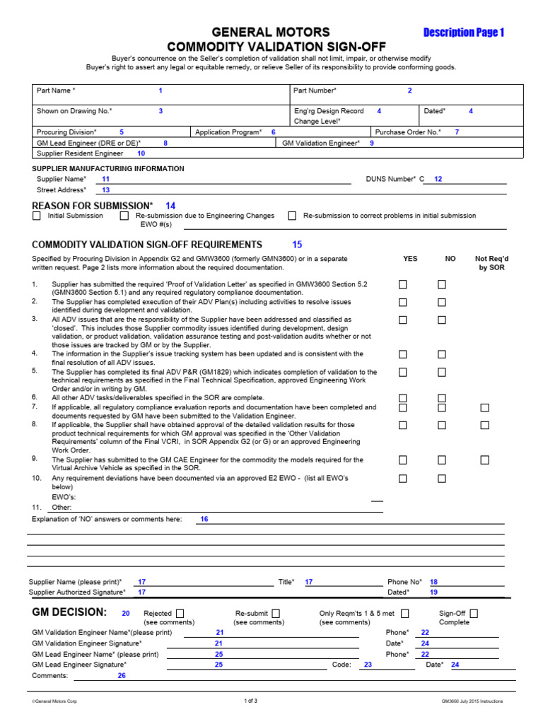 GM3660 - July 2015 - Instructions | PDF