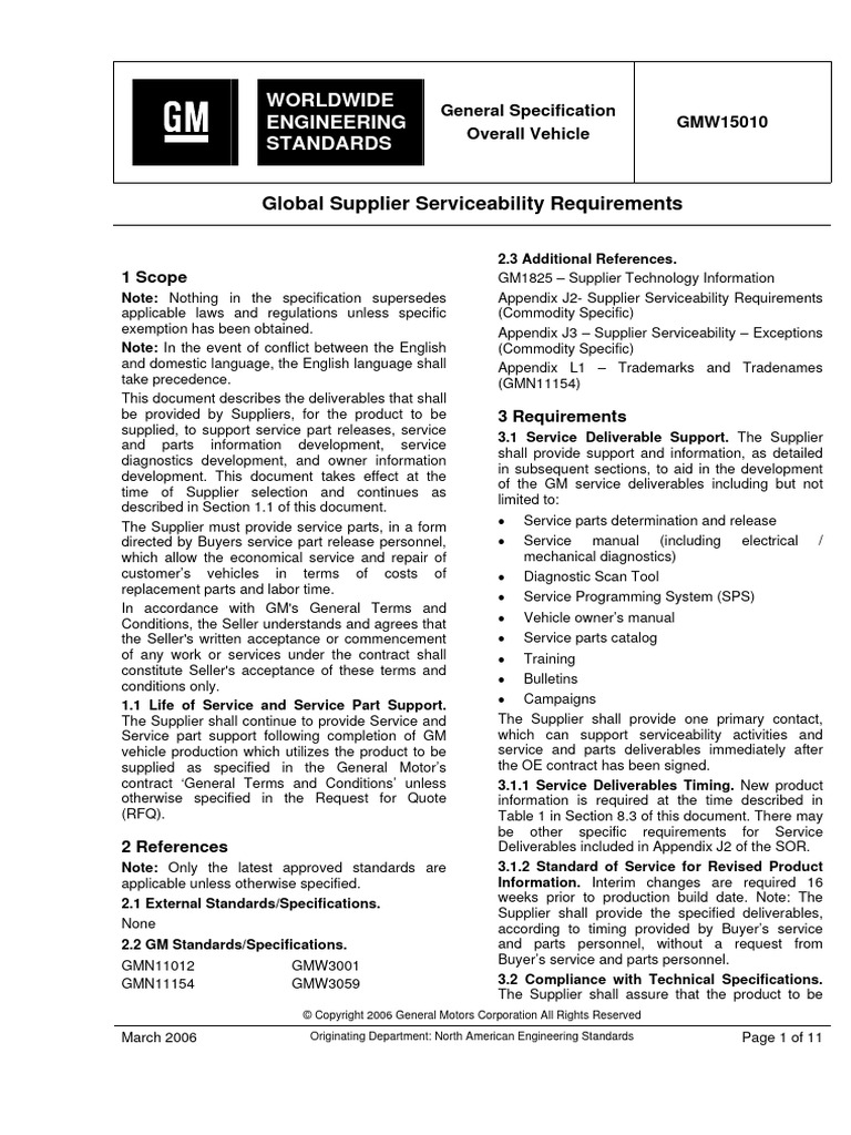 m300 Ip Structure App J Gmw15010 | PDF | Technology & Engineering