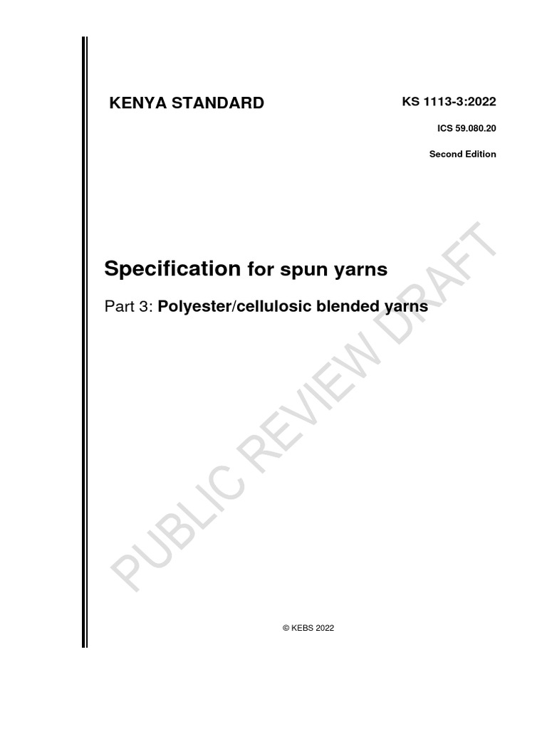 Specification: For Spun Yarns | PDF | Science & Mathematics ...