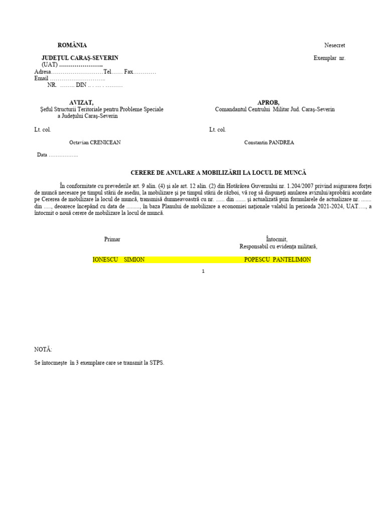 07 Anexa Nr. 7c Formular Anulare MLM | PDF
