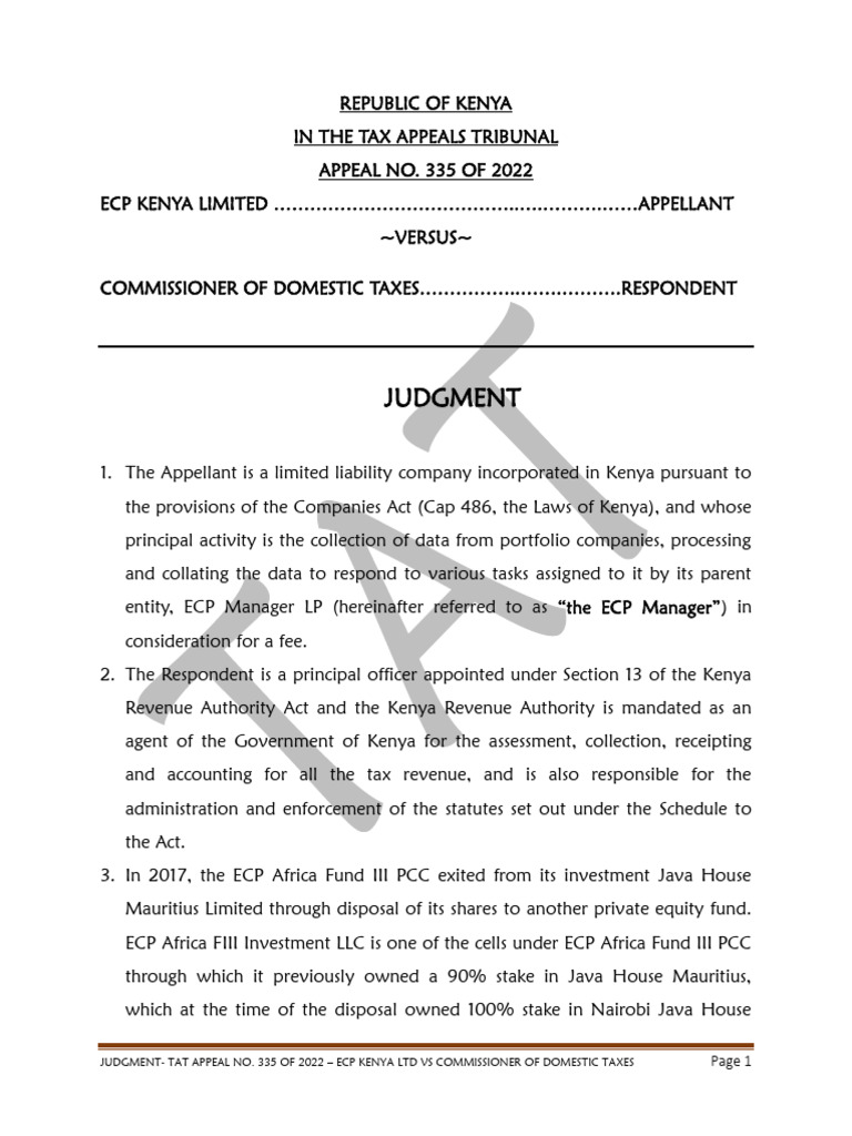 Judgment ECP Kenya Limited PDF