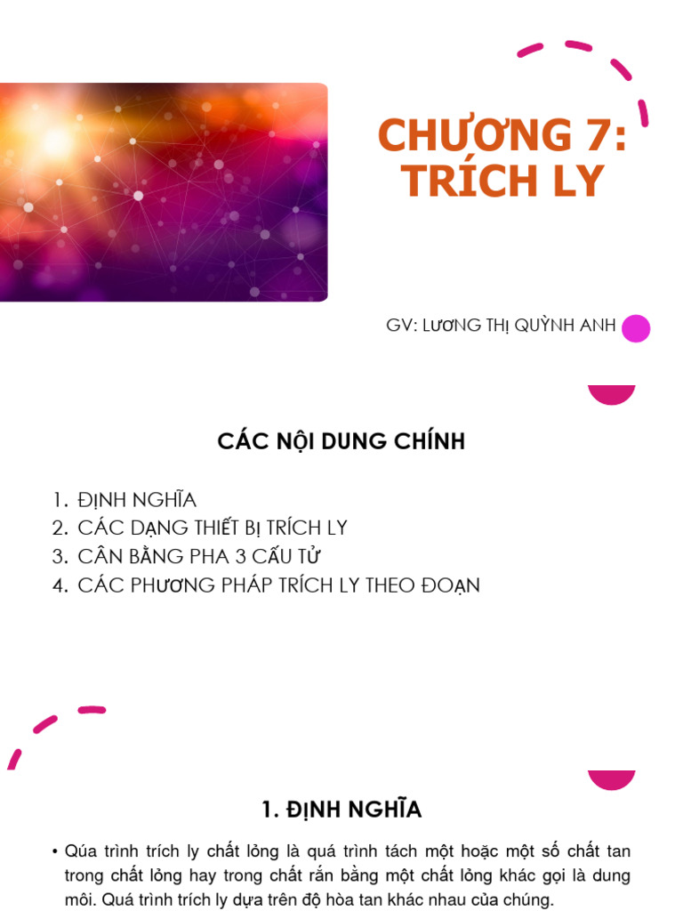 Chương 7 Trích Ly | PDF